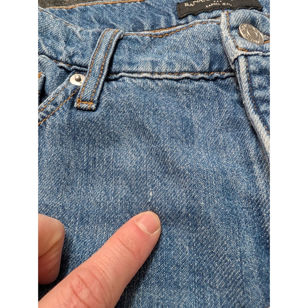 Banana Republic Womens Barrel Jean Medium Wash High Rise Tapered Blue Size 27/4 - Picture 7 of 7